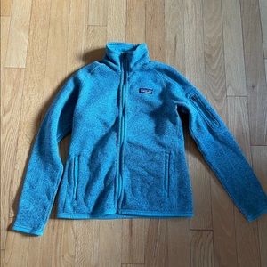 Patagonia full zip sweater. Color blue. Size small.